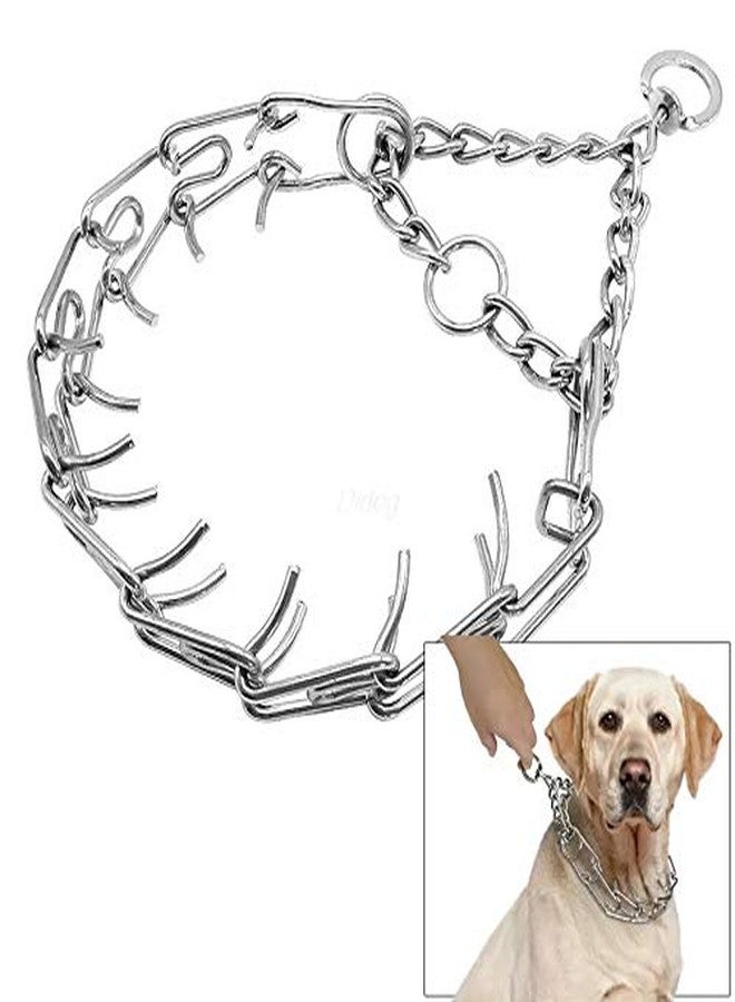 PETLICIOUS & MORE طوق شوكة من الفولاذ المقاوم للصدأ مطلي بالكروم من بيتليشوس آند مور للكلاب - 20 بوصة - Image 1